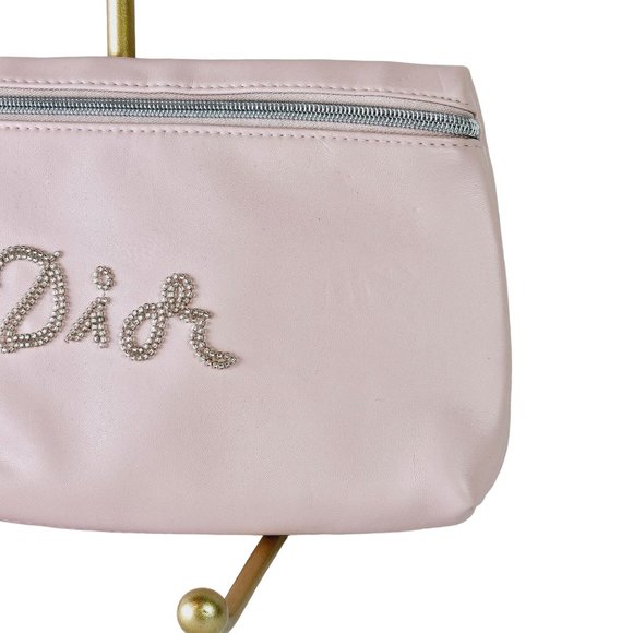 Dior Beaute, Christian Dior Pink Beaded Clutch Make-up Bag Handbag, NWOT - Picture 6 of 12
